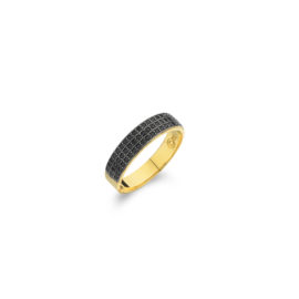 anel delicado cravejado zirconias negras 1910494