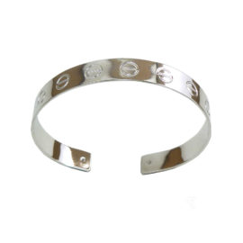 bracelete love cartier inspired brilho folheados ouro branco cor prata
