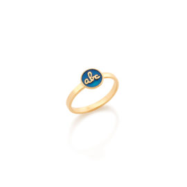 512489 anel formatura infantil base oval com letras abc aplicacao resina azul joia rommanel brilho folheados